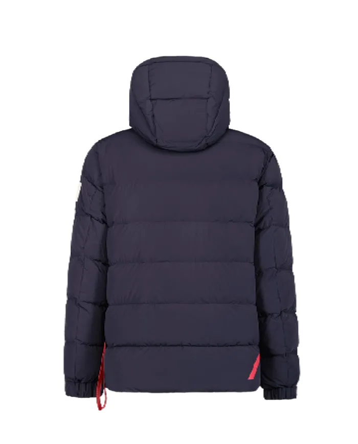 AFTER LABEL Piumino Uomo VERBIERN78641 AI 25/26 con cappuccio in piuma d'oca e nylon strech opaco 799 BLU NAVY AFTER LABEL Piumino Uomo VERBIERN78641 AI 25/26 con cappuccio in piuma d'oca e nylon strech opaco 799 BLU NAVY