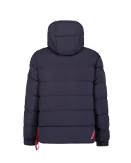AFTER LABEL Piumino Uomo VERBIERN78641 AI 25/26 con cappuccio in piuma d'oca e nylon strech opaco 799 BLU NAVY