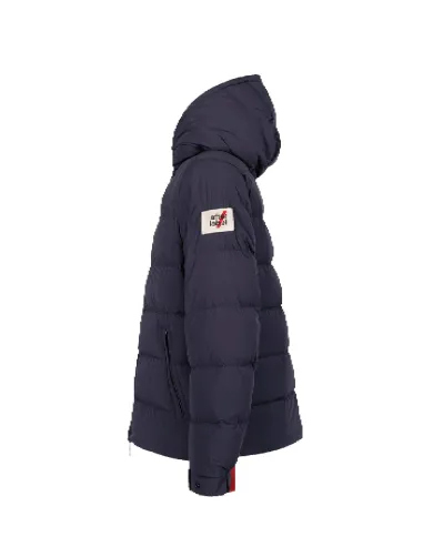 AFTER LABEL Piumino Uomo VERBIERN78641 AI 25/26 con cappuccio in piuma d'oca e nylon strech opaco 799 BLU NAVY AFTER LABEL Piumino Uomo VERBIERN78641 AI 25/26 con cappuccio in piuma d'oca e nylon strech opaco 799 BLU NAVY