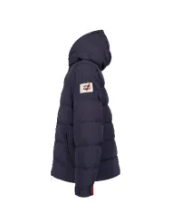 AFTER LABEL Piumino Uomo VERBIERN78641 AI 25/26 con cappuccio in piuma d'oca e nylon strech opaco 799 BLU NAVY