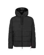 AFTER LABEL Piumino Uomo VERBIERN78641 AI 25/26 con cappuccio in piuma d'oca e nylon strech opaco 999 NERO