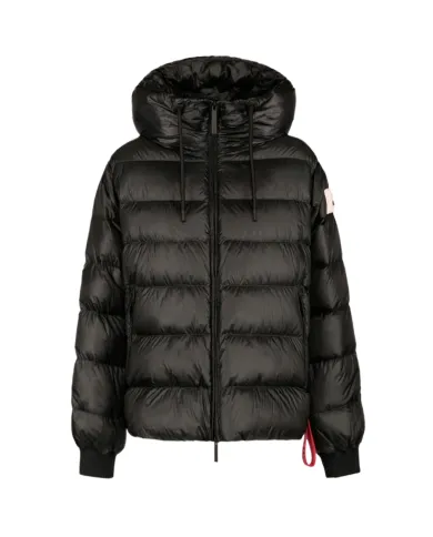 AFTER LABEL Piumino Donna BLAINEN5185 AI 25/26 lucido con cappuccio in piuma e nylon 999 BLACK AFTER LABEL Piumino Donna BLAINEN5185 AI 25/26 lucido con cappuccio in piuma e nylon 999 BLACK