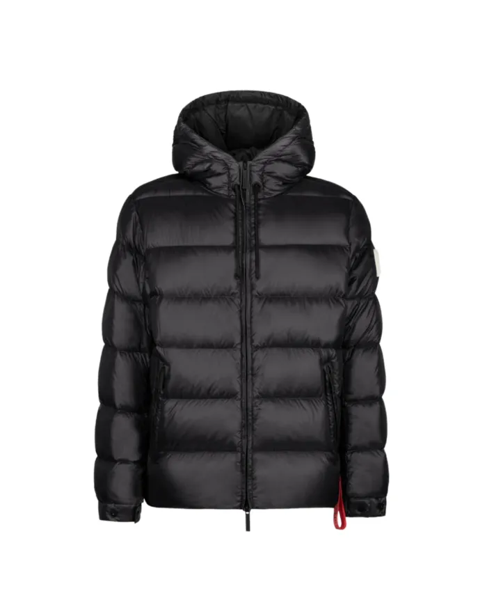 AFTER LABEL Piumino Uomo VERBIERN051 AI 25/26 regular trapuntato con cappuccio regolabile 999 BLACK AFTER LABEL Piumino Uomo VERBIERN051 AI 25/26 regular trapuntato con cappuccio regolabile 999 BLACK