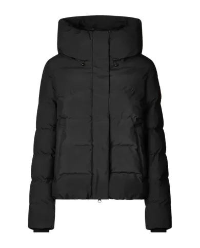 SAVE THE DUCK Parka Donna P32533W LEAF21 ARENA AI 25/26 corto con cappuccio 10000 BLACK SAVE THE DUCK Parka Donna P32533W LEAF21 ARENA AI 25/26 corto con cappuccio 10000 BLACK