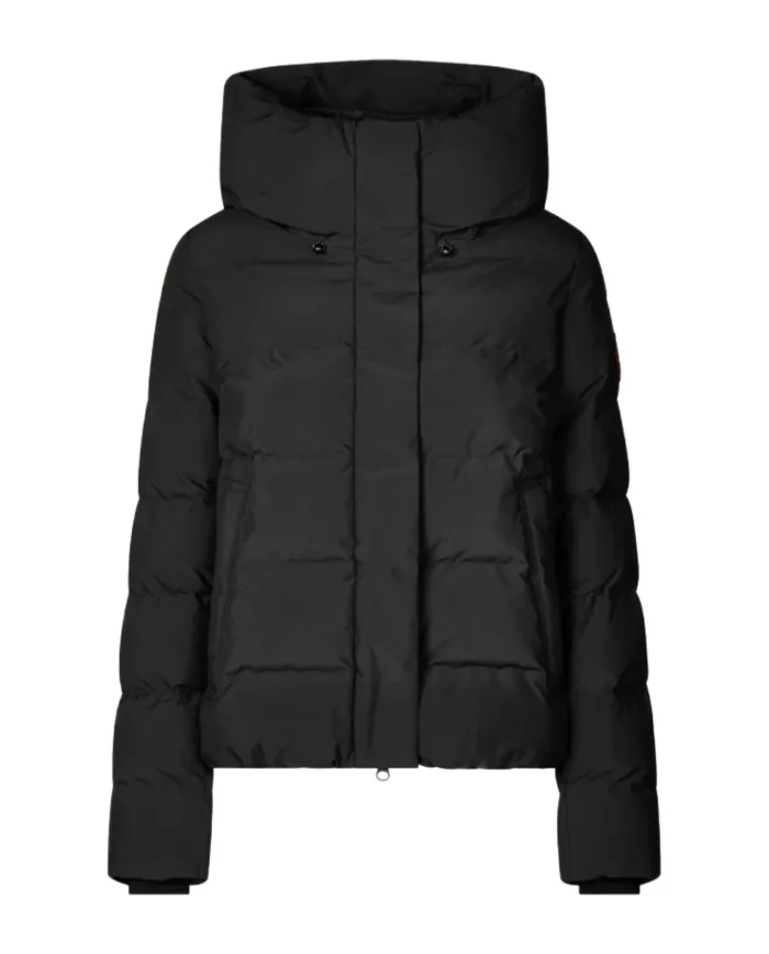 SAVE THE DUCK Parka Donna P32533W LEAF21 ARENA AI 25/26 corto con cappuccio 10000 BLACK SAVE THE DUCK Parka Donna P32533W LEAF21 ARENA AI 25/26 corto con cappuccio 10000 BLACK
