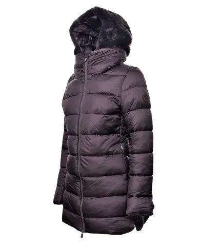 SAVE THE DUCK Piumino Donna D0280W JADE21 MATILDA AI 25/26 nylon regular con cappuccio pelliccia 40009 BROWN BLACK SAVE THE DUCK Piumino Donna D0280W JADE21 MATILDA AI 25/26 nylon regular con cappuccio pelliccia 40009 BROWN BLACK