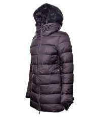 SAVE THE DUCK Piumino Donna D0280W JADE21 MATILDA AI 25/26 nylon regular con cappuccio pelliccia 40009 BROWN BLACK SAVE THE DUCK Piumino Donna D0280W JADE21 MATILDA AI 25/26 nylon regular con cappuccio pelliccia 40009 BROWN BLACK