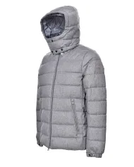 SAVE THE DUCK Piumino Uomo D31653M FLAN21 CONSTANTIN AI 25/26 comfort cappuccio con chiusura 10042 mid grey melange SAVE THE DUCK Piumino Uomo D31653M FLAN21 CONSTANTIN AI 25/26 comfort cappuccio con chiusura 10042 mid grey melange