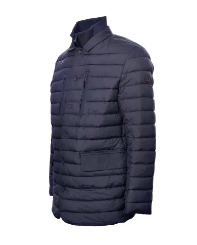 SAVE THE DUCK Piumino Uomo D32409M IRO21 ELIAS AI 25/26 stile field jacket con motivo trapuntato 90010 BLUE BLACK SAVE THE DUCK Piumino Uomo D32409M IRO21 ELIAS AI 25/26 stile field jacket con motivo trapuntato 90010 BLUE BLACK