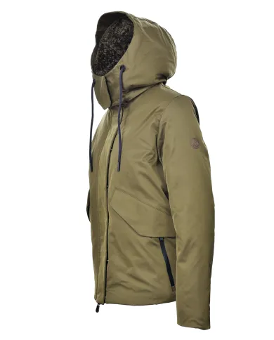 SAVE THE DUCK Piumino Donna D32428 WILL21 KARA AI 25/26 regular con fodera interna in teddy 50072 bark green SAVE THE DUCK Piumino Donna D32428 WILL21 KARA AI 25/26 regular con fodera interna in teddy 50072 bark green