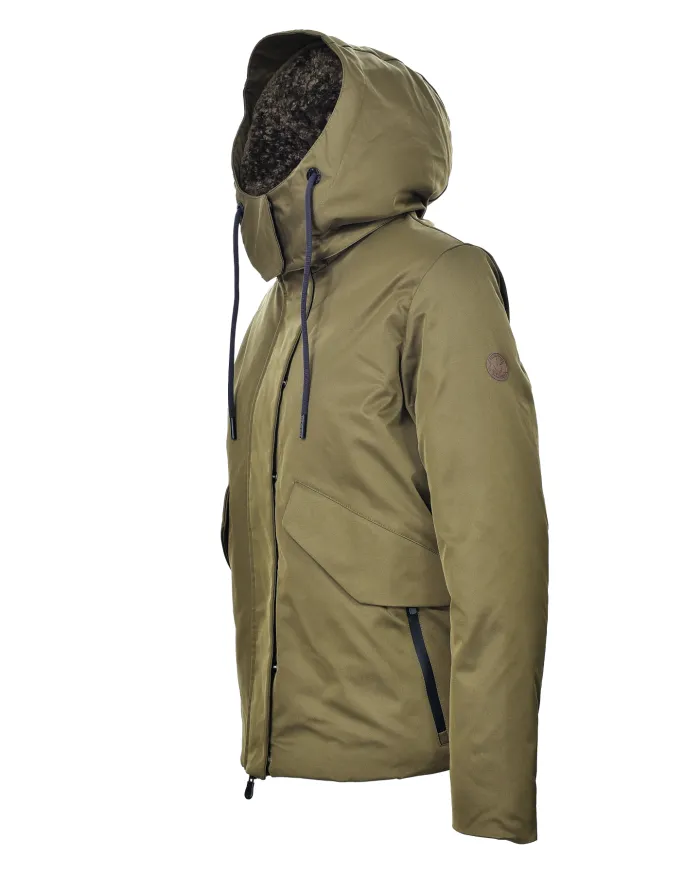 SAVE THE DUCK Piumino Donna D32428 WILL21 KARA AI 25/26 regular con fodera interna in teddy 50072 bark green