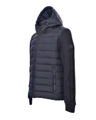 SAVE THE DUCK Piumino Uomo D32488 ROMI21 FEN AI 25/26 con cappuccio e inserti in maglina 90010 BLUE BLACK SAVE THE DUCK Piumino Uomo D32488 ROMI21 FEN AI 25/26 con cappuccio e inserti in maglina 90010 BLUE BLACK