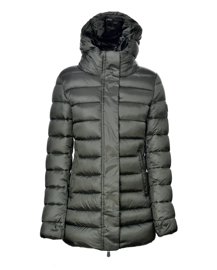 SAVE THE DUCK Piumino Donna D41264W IRIS21 DRIMIA AI 25/26 nylon trapuntato con cappuccio 50023 PINE GREEN