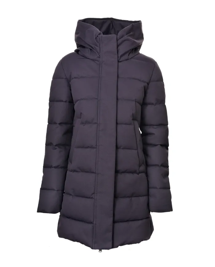 SAVE THE DUCK Piumino Donna D41795W WULY21 TATIANA AI 25/26 comfort lungo trapuntato 90010 BLUE BLACK