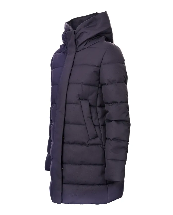 SAVE THE DUCK Piumino Donna D41795W WULY21 TATIANA AI 25/26 comfort lungo trapuntato 90010 BLUE BLACK
