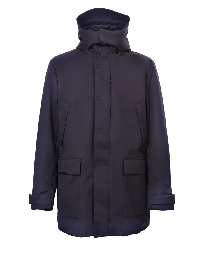 SAVE THE DUCK Cappotto Uomo D42396M WULY21 EDWIN AI 25/26 tecnico con cappuccio 90010 BLUE BLACK