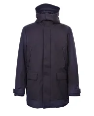 SAVE THE DUCK Cappotto Uomo D42396M WULY21 EDWIN AI 25/26 tecnico con cappuccio 90010 BLUE BLACK SAVE THE DUCK Cappotto Uomo D42396M WULY21 EDWIN AI 25/26 tecnico con cappuccio 90010 BLUE BLACK