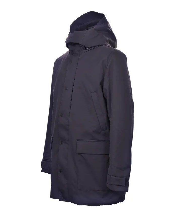 SAVE THE DUCK Cappotto Uomo D42396M WULY21 EDWIN AI 25/26 tecnico con cappuccio 90010 BLUE BLACK