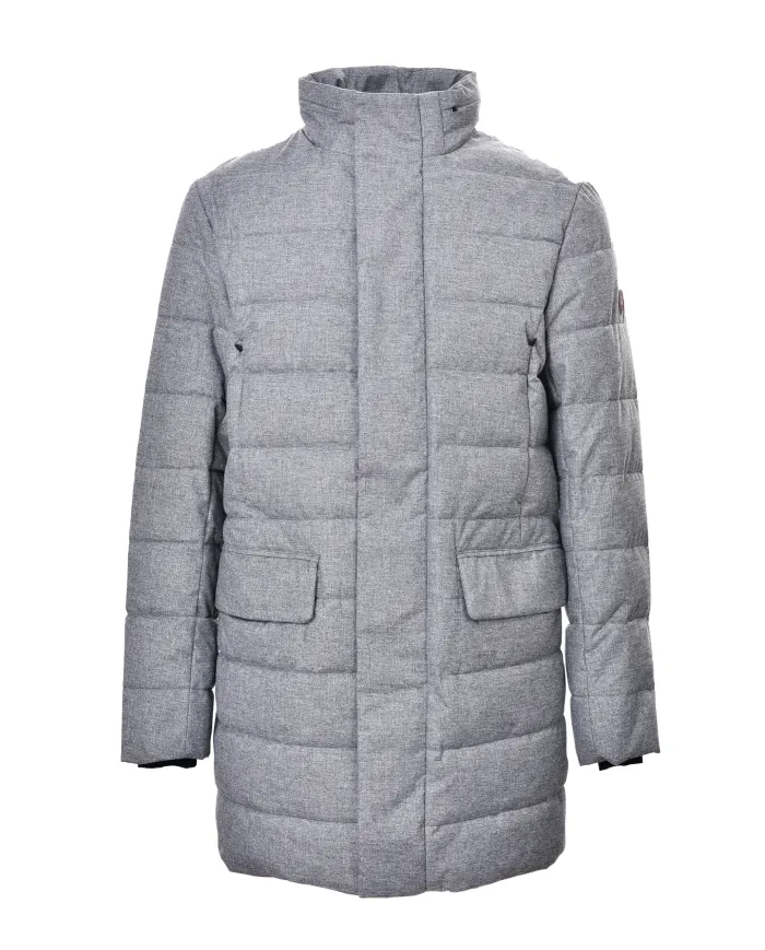 SAVE THE DUCK Cappotto Uomo D42419M FLAN21 GORDON AI 25/26 comfort lungo trapuntato 10042 mid grey melange