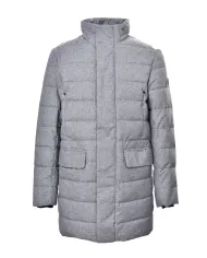 SAVE THE DUCK Cappotto Uomo D42419M FLAN21 GORDON AI 25/26 comfort lungo trapuntato 10042 mid grey melange SAVE THE DUCK Cappotto Uomo D42419M FLAN21 GORDON AI 25/26 comfort lungo trapuntato 10042 mid grey melange