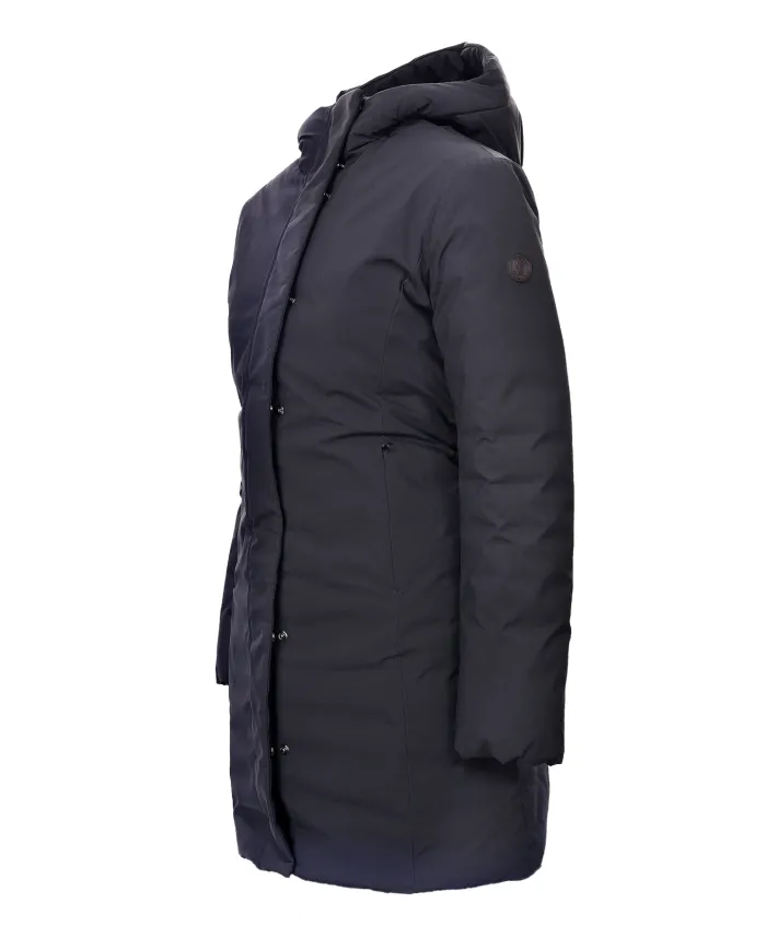 SAVE THE DUCK Cappotto Donna D45430W MATT21 LEYLA AI 25/26 lungo con tessuto effetto liscio 10000 BLACK