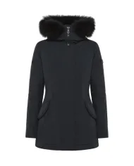 PEUTEREY Piumino donna PED444501191510 DONNET A-EP in piuma riciclata, tela di nylon e collo in pelliccia di volpe 01 NERO