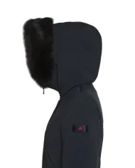 PEUTEREY Piumino donna PED444501191510 DONNET A-EP in piuma riciclata, tela di nylon e collo in pelliccia di volpe 01 NERO