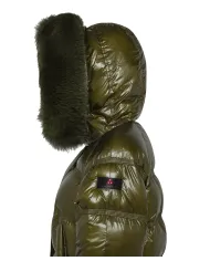 PEUTEREY Piumino Donna PED512301181752 TAKAN RP MID FUR AI 25/26 regular con colletto alzato 689 Verde Fogliame