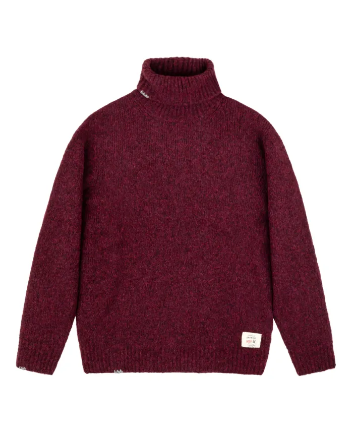 BOB Dolcevita Uomo EDDIE AI 25/26 lana slim lavorato a maglia 05 BORDEAUX