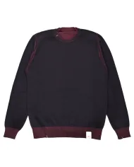 BOB Maglia Uomo HARD AI 25/26 lana slim stile basic reversibile 03 BLU/BORDEAUX