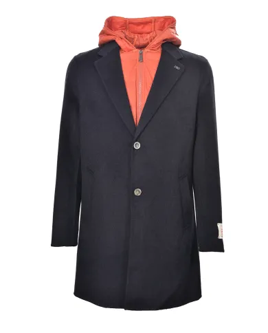 BOB Cappotto Uomo ROBIN AI 25/26 lana stile blazer con cappuccio 02 BLU