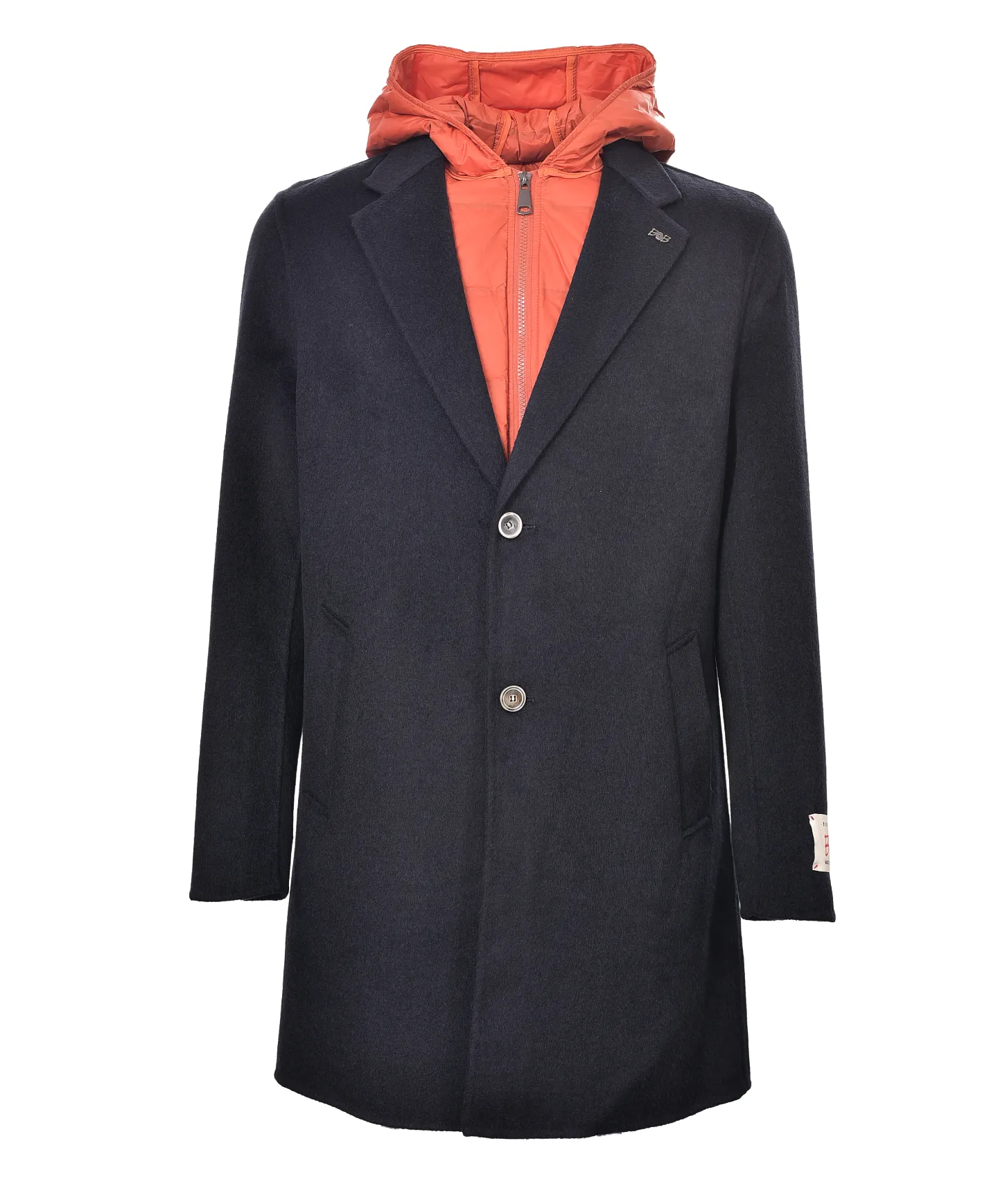 BOB Cappotto Uomo ROBIN AI 25/26 lana stile blazer con cappuccio 02 BLU - Imagen 3 de 4