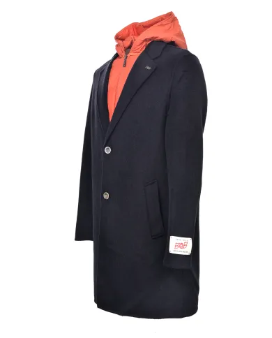 BOB Cappotto Uomo ROBIN AI 25/26 lana stile blazer con cappuccio 02 BLU