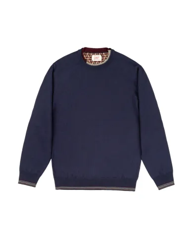 BOB Maglia Uomo SCAF AI 25/26 lana basic con dettaglio toppa 02 BLU