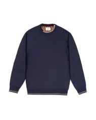 BOB Maglia Uomo SCAF AI 25/26 lana basic con dettaglio toppa 02 BLU