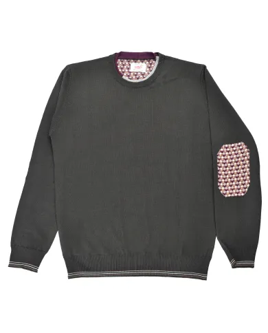 BOB Maglia Uomo SCAF AI 25/26 lana basic con dettaglio toppa 07 MILITARE