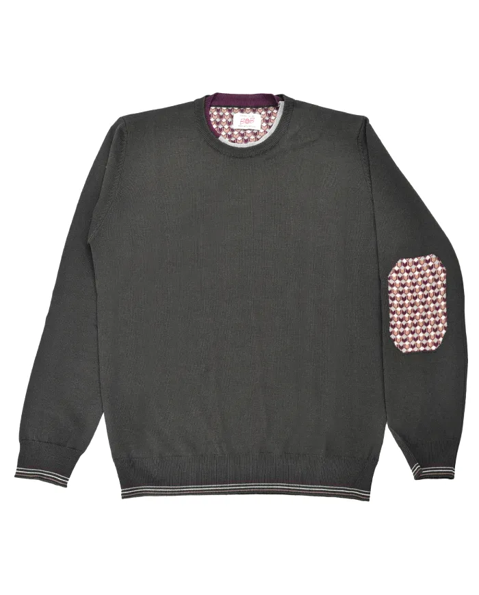 BOB Maglia Uomo SCAF AI 25/26 lana basic con dettaglio toppa 07 MILITARE