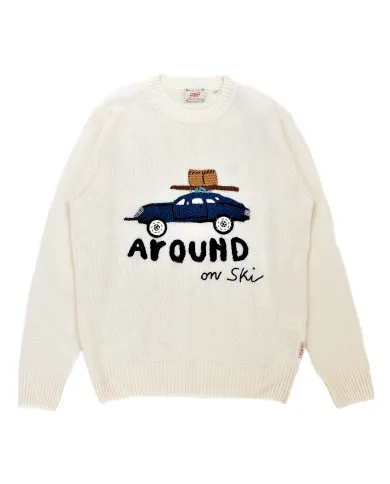 BOB Maglia Uomo SCOTT R00530 AI 25/26 lana regular con ricamo 30 LATTE