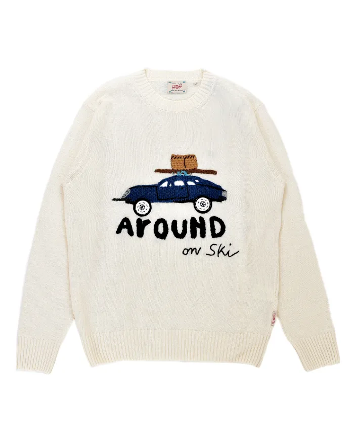 BOB Maglia Uomo SCOTT R00530 AI 25/26 lana regular con ricamo 30 LATTE