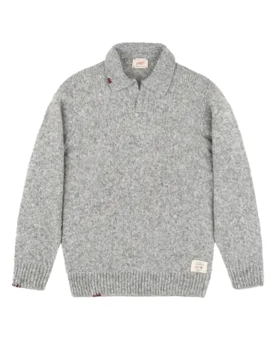 BOB Maglia Uomo VEGAS AI 25/26 lana con colletto stile polo 03 GRIGIO