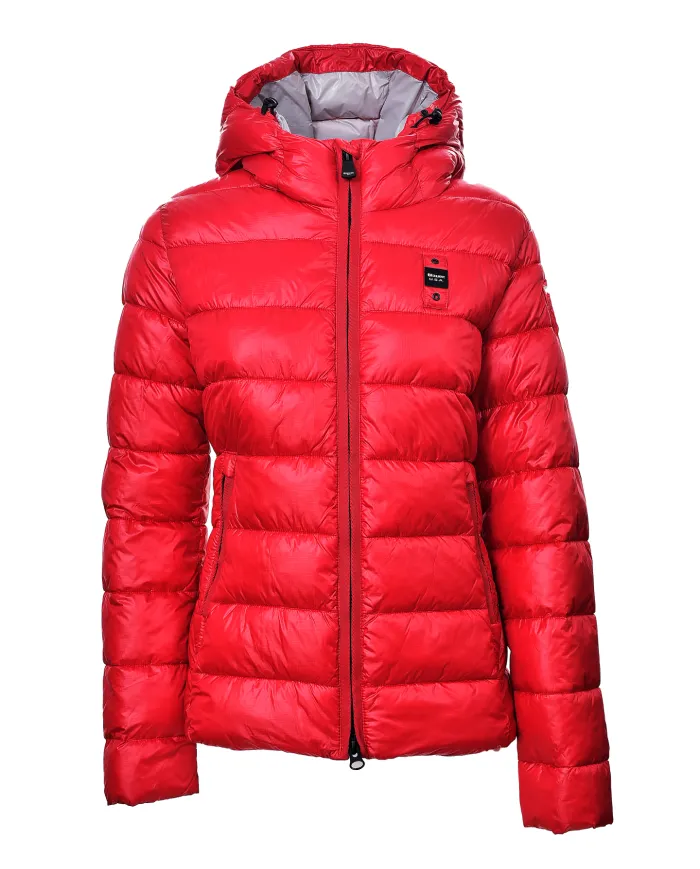 BLAUER Piumino Donna 25WBLDC02072 006648 CAROLL AI 25/26 regular trapuntato con cappuccio 552GG Rosso Sangue int Gr nebbia