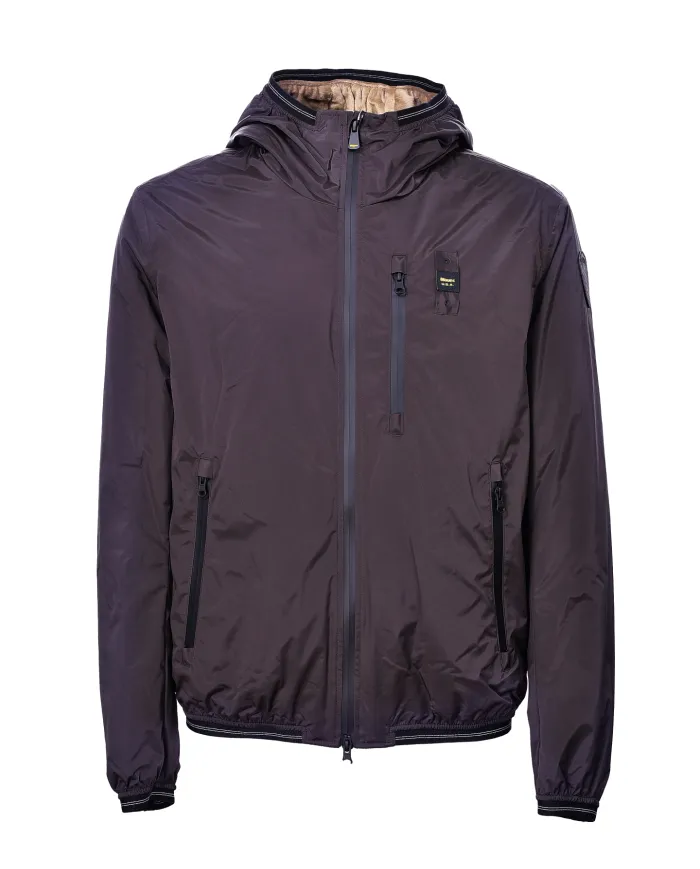 BLAUER Giubbotto Uomo 25WBLUC11083-007110 DEVON AI 25/26 con cappuccio ed eco pelliccia interna 969 NERO OLIVA