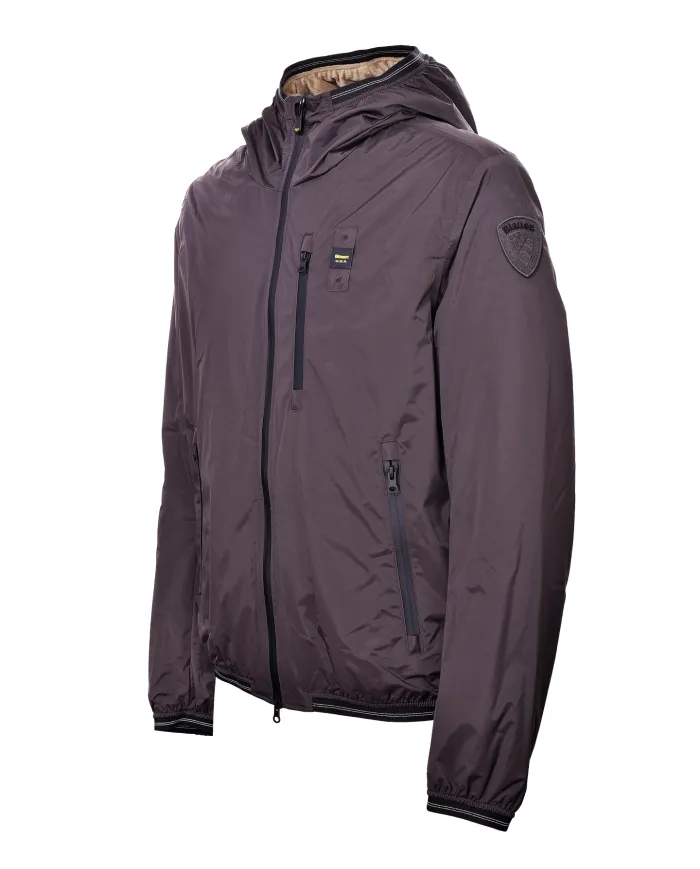 BLAUER Giubbotto Uomo 25WBLUC11083-007110 DEVON AI 25/26 con cappuccio ed eco pelliccia interna 969 NERO OLIVA