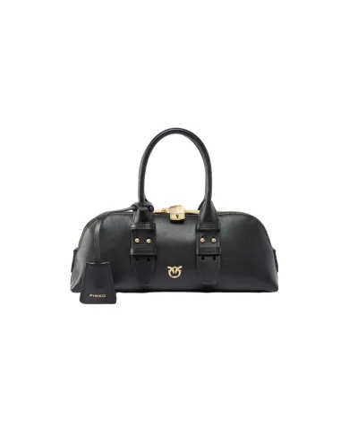 PINKO Borsa Donna 105334 A0QO ESCAPE BAG HORIZONTAL AI 25/26 a mano in pelle Z99V nero limo/matt g