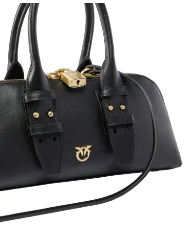 PINKO Borsa Donna 105334 A0QO ESCAPE BAG HORIZONTAL AI 25/26 a mano in pelle Z99V nero limo/matt g