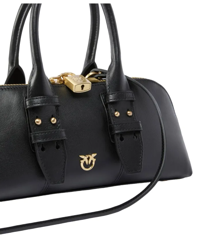 PINKO Borsa Donna 105334 A0QO ESCAPE BAG BAGUETTE AI 25/26 a mano in pelle Z99V nero limo/matt g