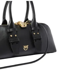 PINKO Borsa Donna 105334 A0QO ESCAPE BAG BAGUETTE AI 25/26 a mano in pelle Z99V nero limo/matt g