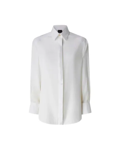 PINKO Camicia Donna 105434A2TGZ05 CASSATA AI 25/26 in popeline e crepe con colletto Z05 BIANCO