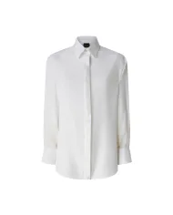 PINKO Camicia Donna 105434A2TGZ05 CASSATA AI 25/26 in popeline e crepe con colletto Z05 BIANCO