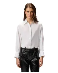 PINKO Camicia Donna 105434A2TGZ05 CASSATA AI 25/26 in popeline e crepe con colletto Z05 BIANCO